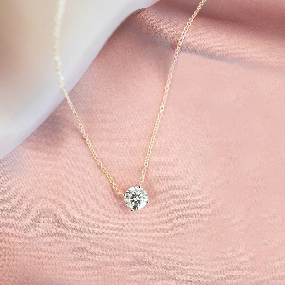 Fastidious Round Cut Diamond Necklace Jewel Carts
