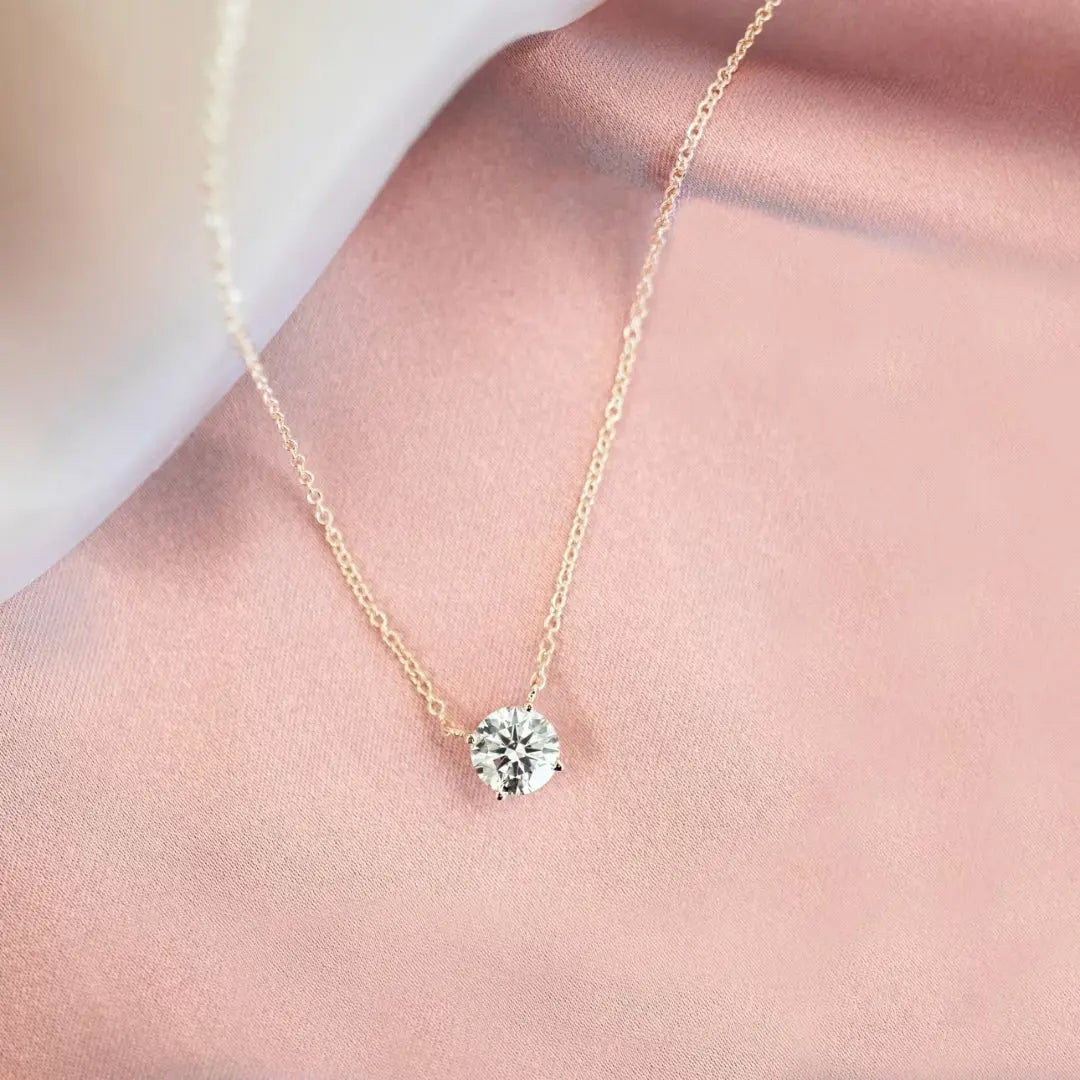 Fastidious Round Cut Diamond Necklace Jewel Carts