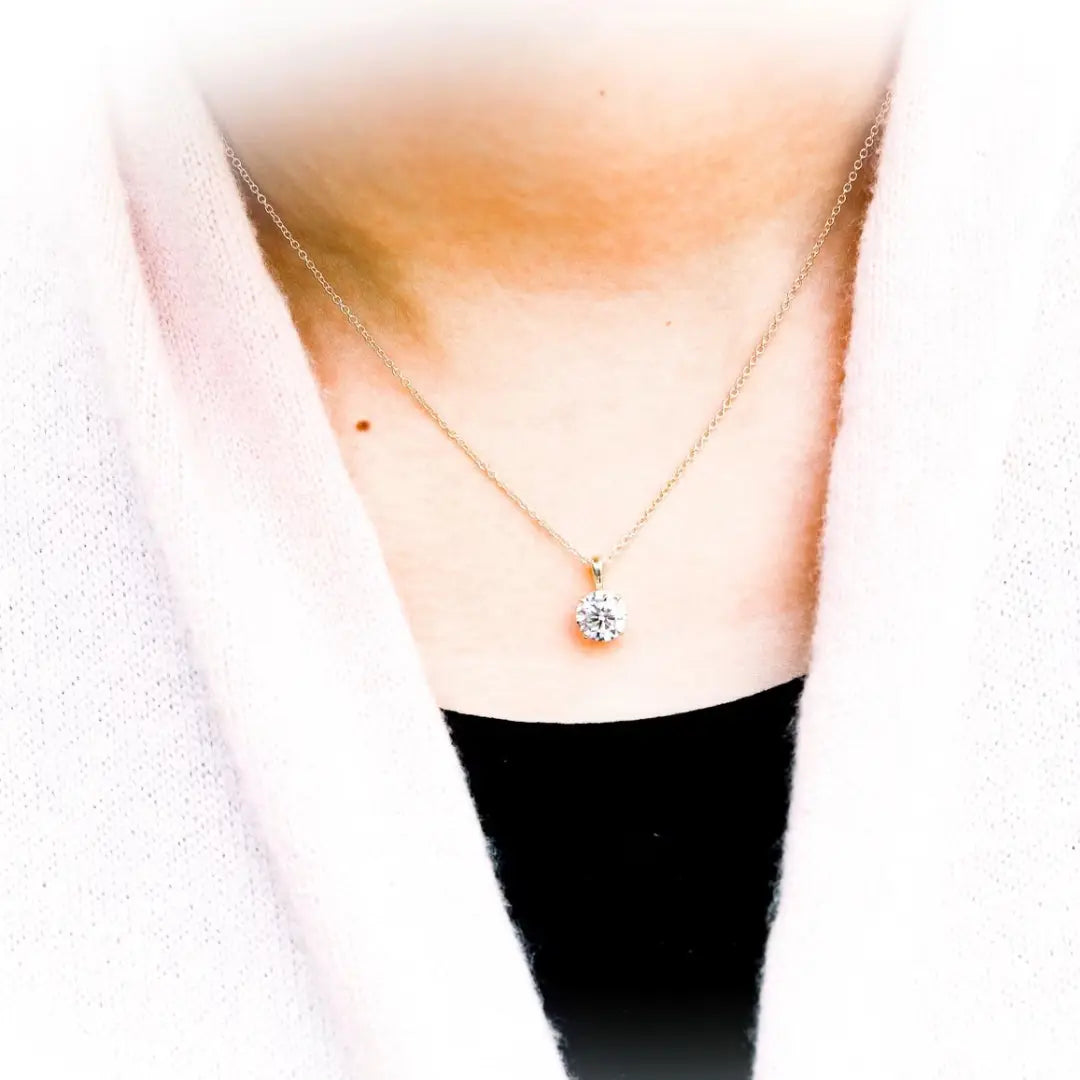 Vulgarly Elegant Round Cut Diamond Necklace Jewel Carts