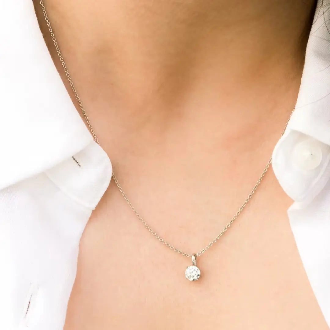 Vulgarly Elegant Round Cut Diamond Necklace Jewel Carts