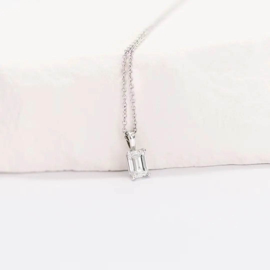 Exuberant Emerald Cut Diamond Necklace Jewel Carts
