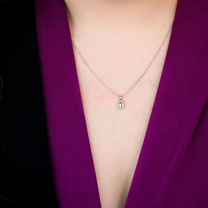 Exuberant Emerald Cut Diamond Necklace Jewel Carts
