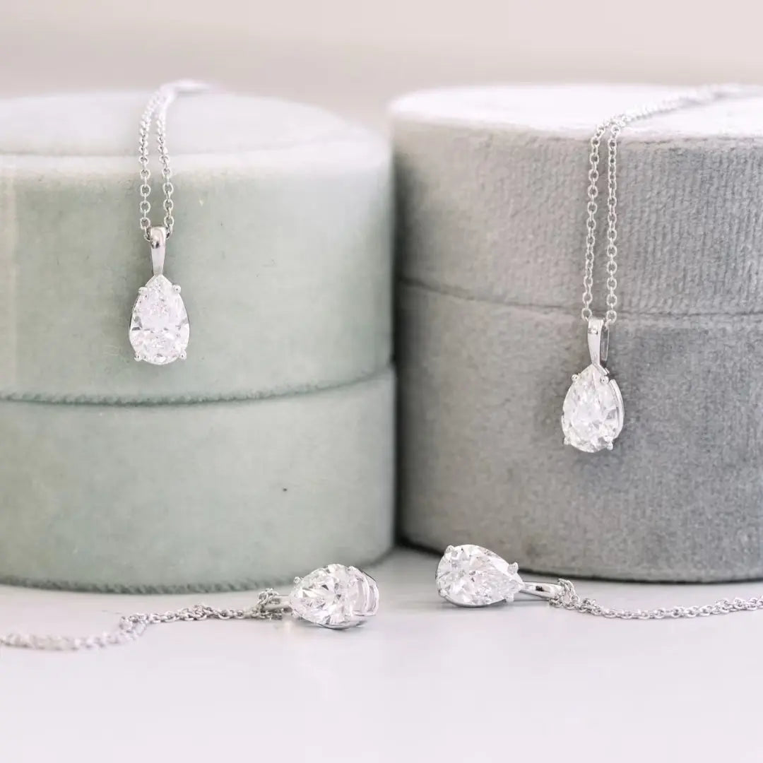Succulent Pear Cut Diamond Necklace Jewel Carts