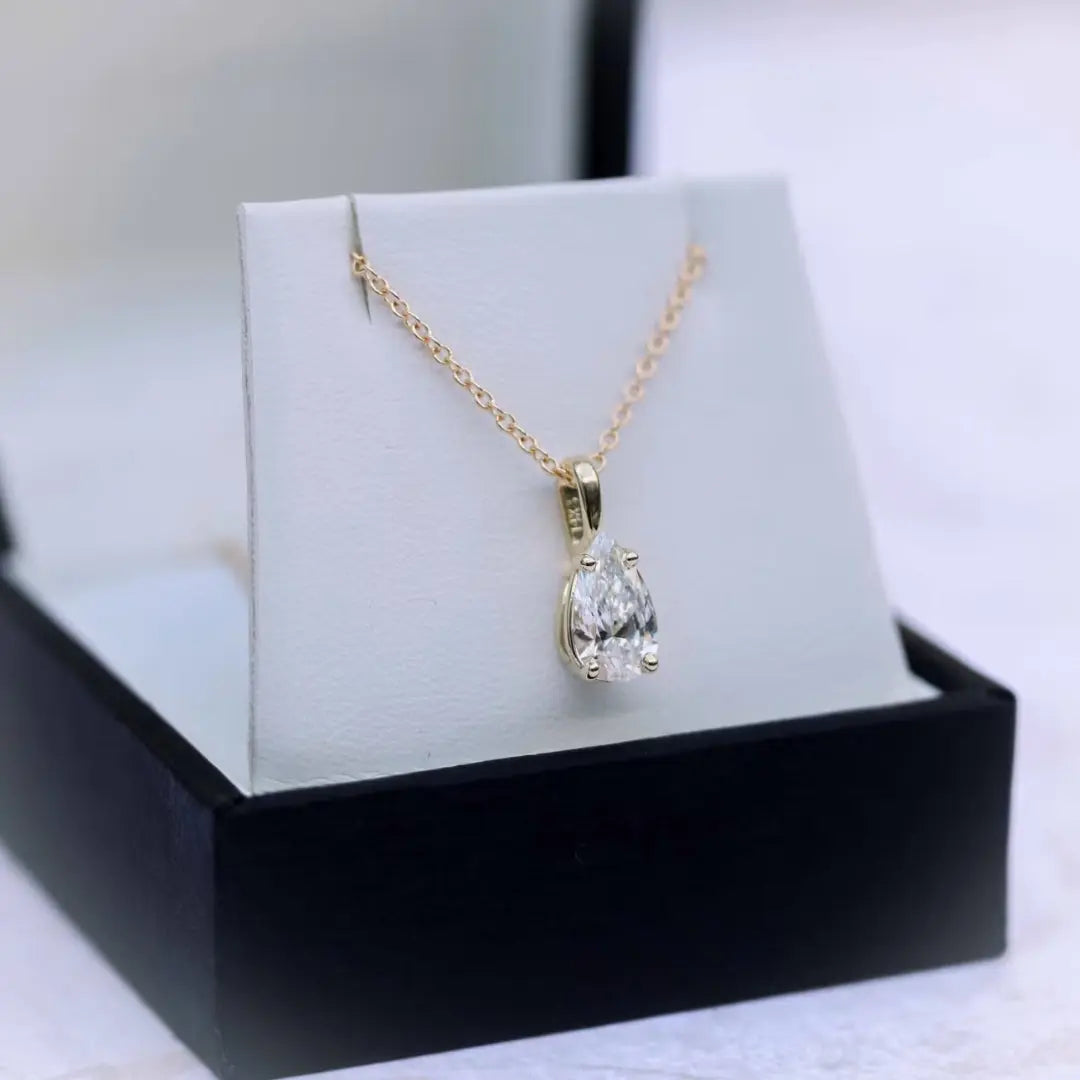 Succulent Pear Cut Diamond Necklace Jewel Carts