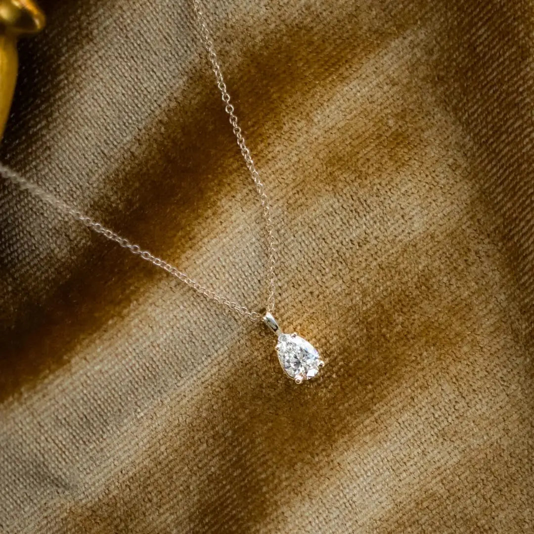 Succulent Pear Cut Diamond Necklace Jewel Carts