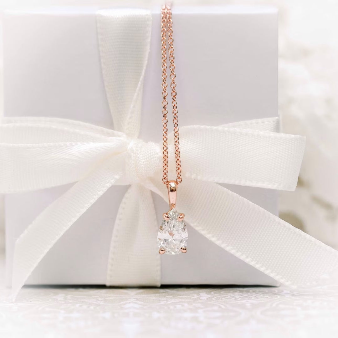 Succulent Pear Cut Diamond Necklace