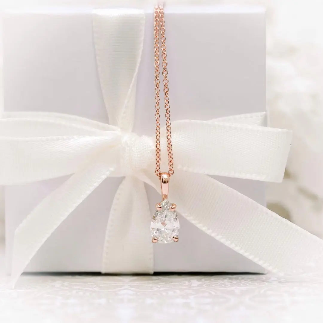 Succulent Pear Cut Diamond Necklace Jewel Carts