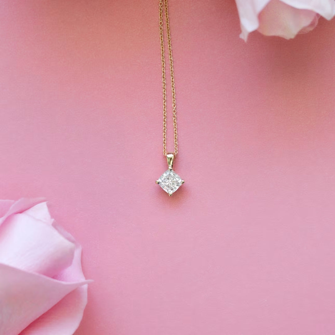 Indulgent Cushion Cut Diamond Necklace Jewel Carts