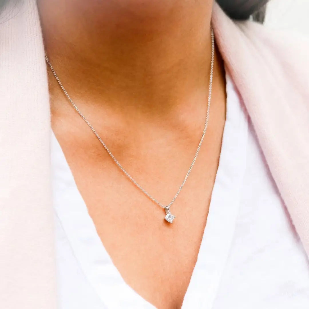 Bountiful Princess Cut Diamond Necklace Jewel Carts
