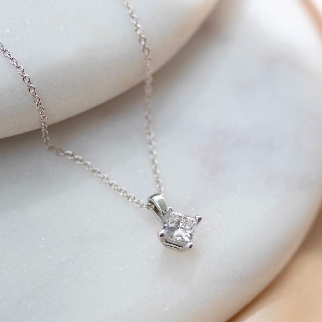 Bountiful Princess Cut Diamond Necklace Jewel Carts