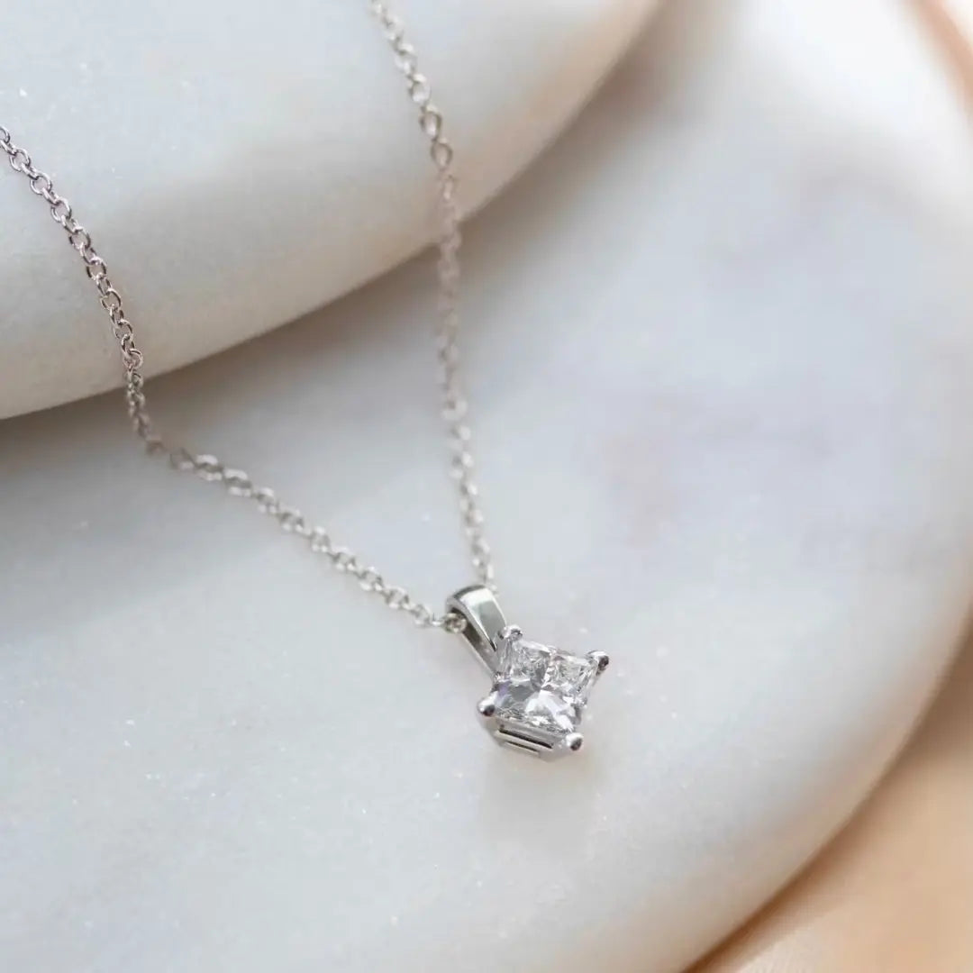Bountiful Princess Cut Diamond Necklace Jewel Carts