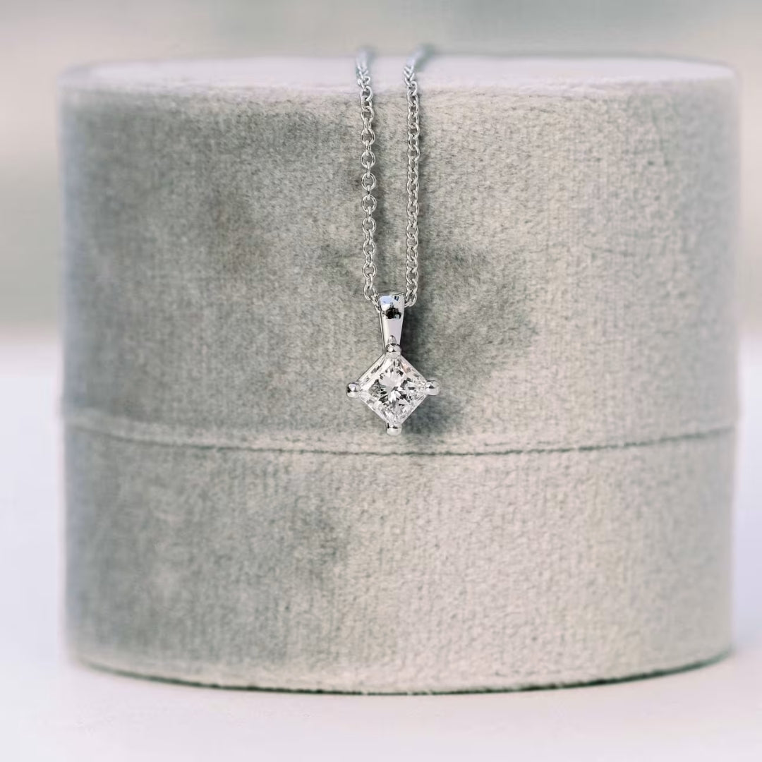 Bountiful Princess Cut Diamond Necklace Jewel Carts