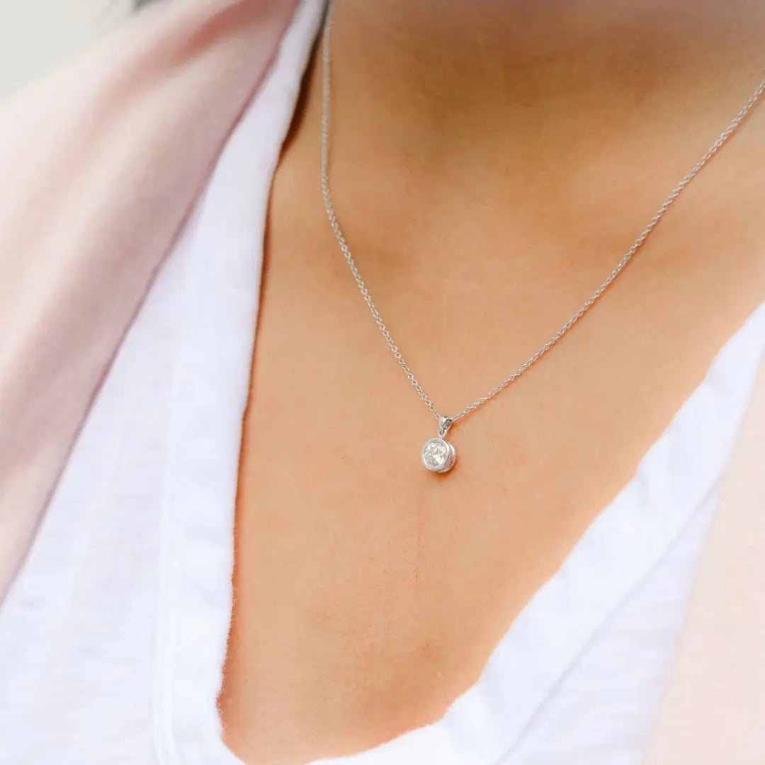 Wink Round Cut Diamond Necklace Jewel Carts
