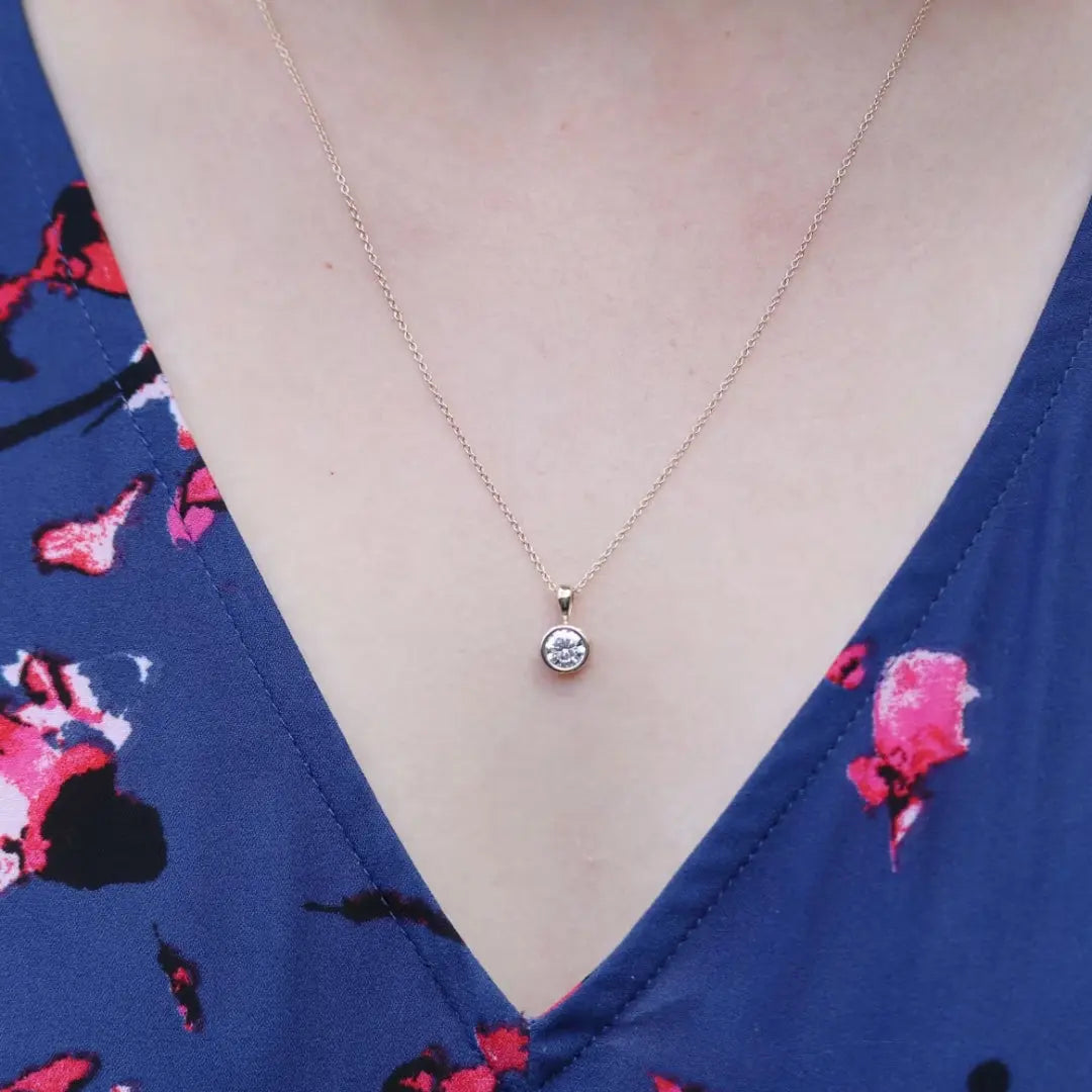 Wink Round Cut Diamond Necklace Jewel Carts
