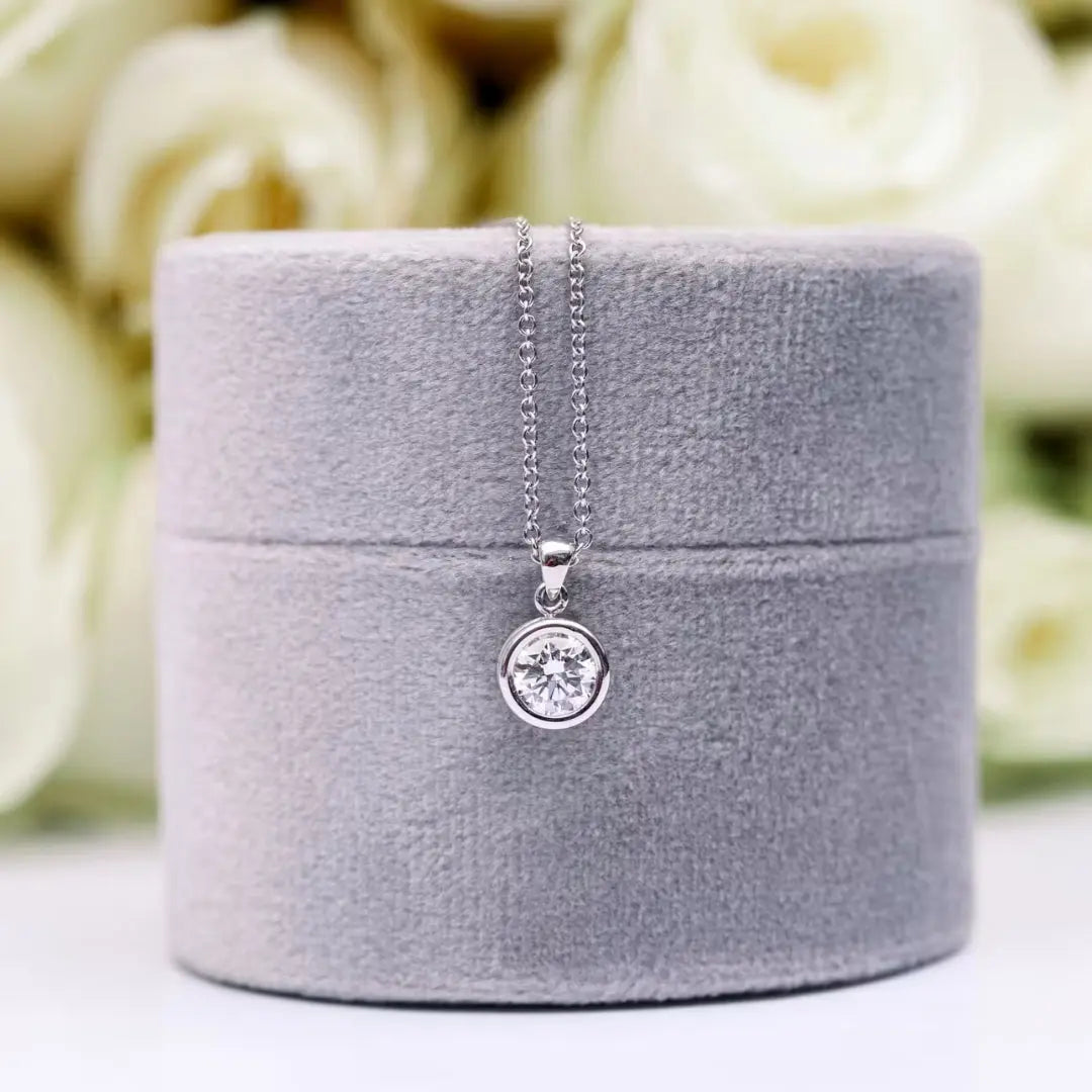 Wink Round Cut Diamond Necklace Jewel Carts