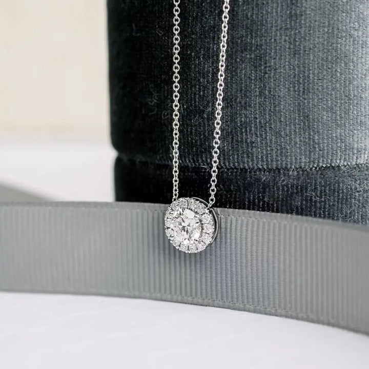 Lustre Round Cut Diamond Necklace Jewel Carts