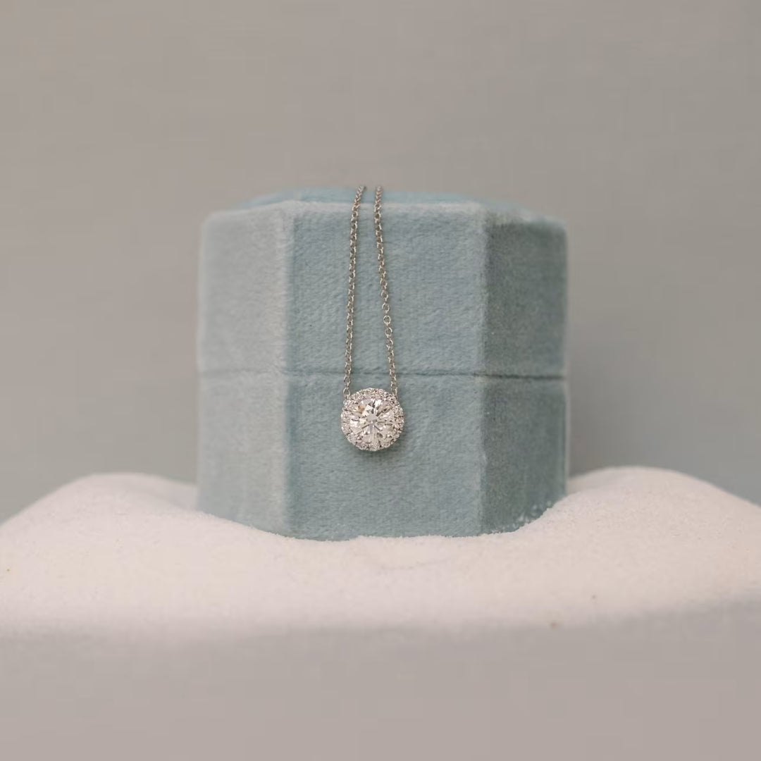 Lustre Round Cut Diamond Necklace Jewel Carts