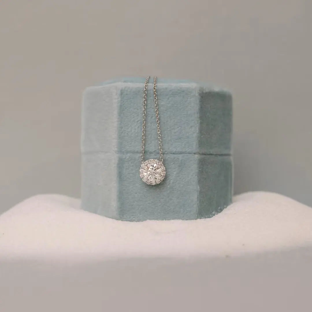Lustre Round Cut Diamond Necklace Jewel Carts