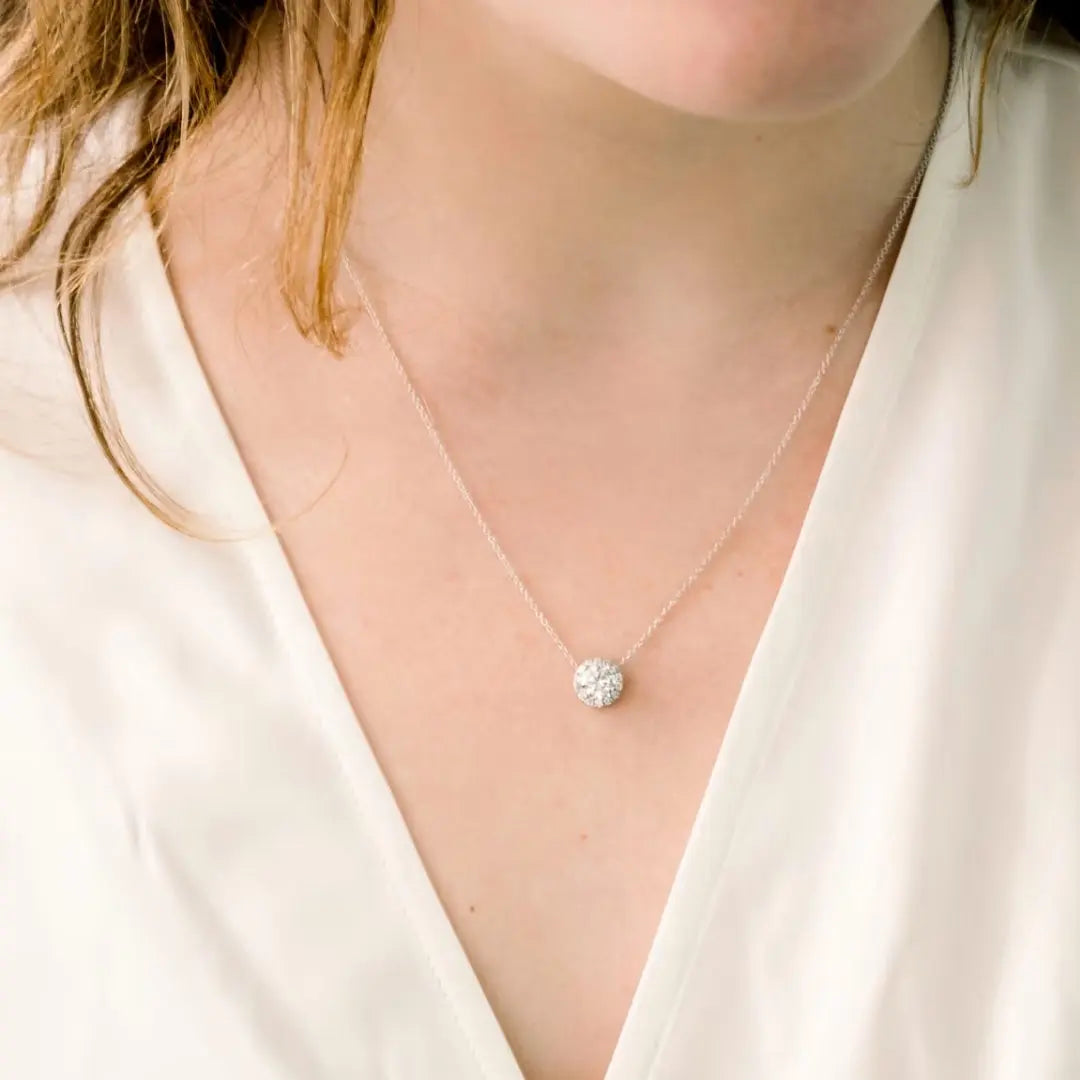 Lustre Round Cut Diamond Necklace Jewel Carts