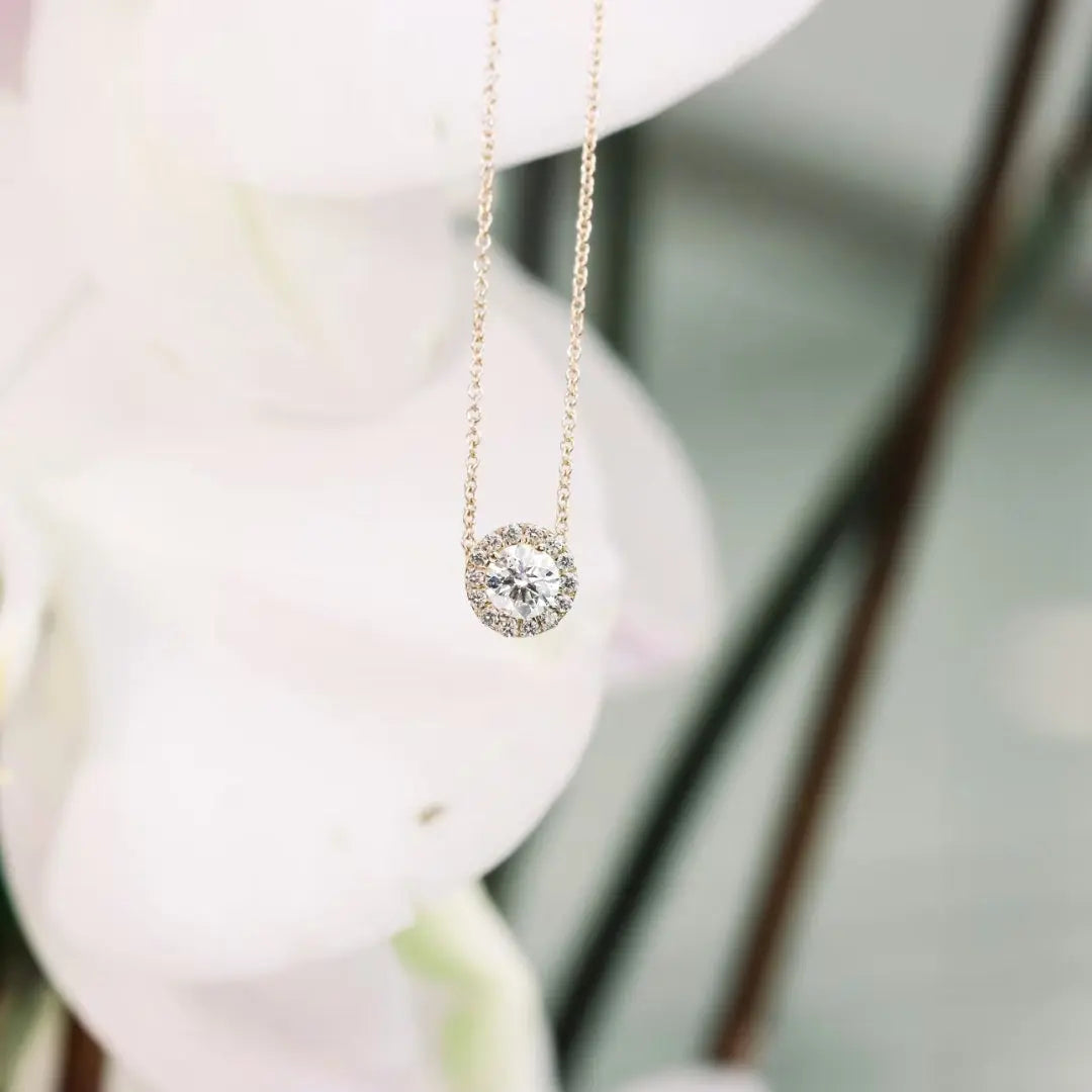 Lustre Round Cut Diamond Necklace Jewel Carts