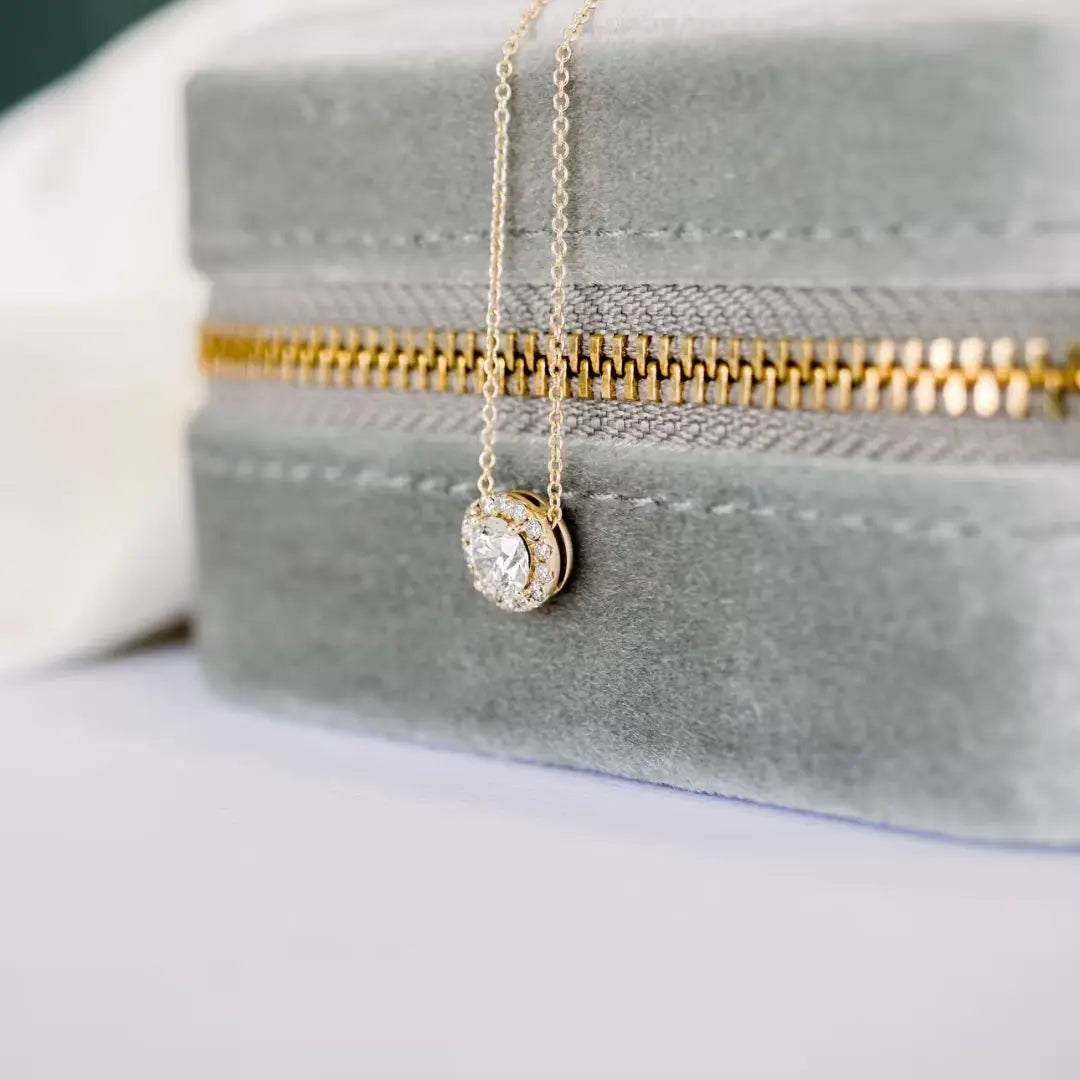 Lustre Round Cut Diamond Necklace Jewel Carts