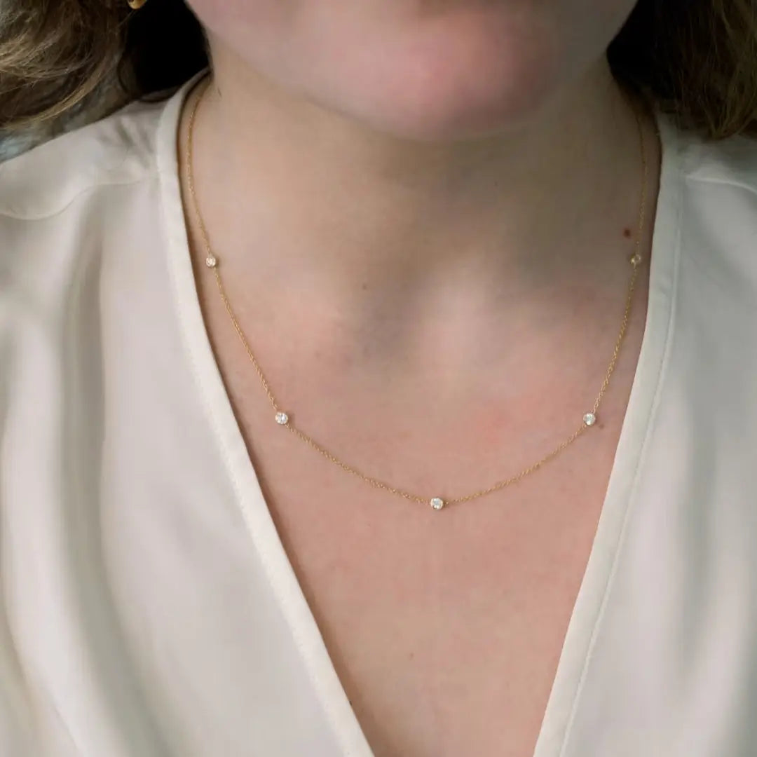 Glossiness Round Cut Diamond Necklace Jewel Carts
