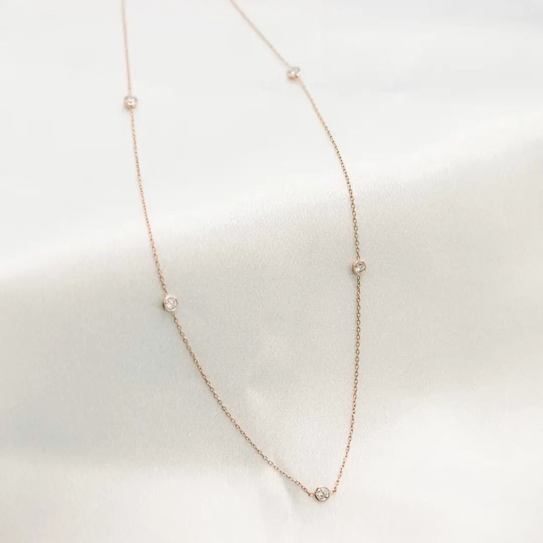 Glossiness Round Cut Diamond Necklace Jewel Carts