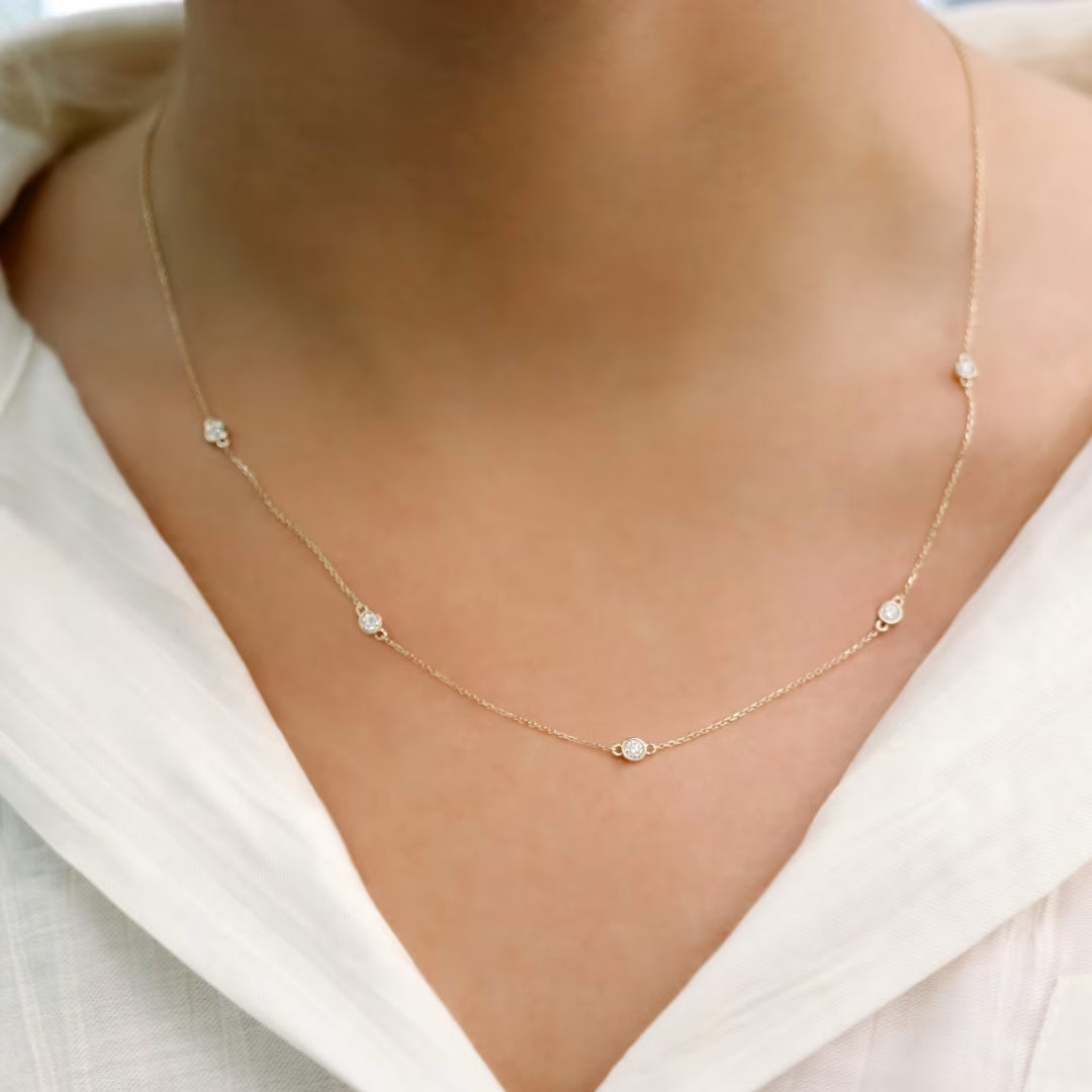 Glossiness Round Cut Diamond Necklace Jewel Carts