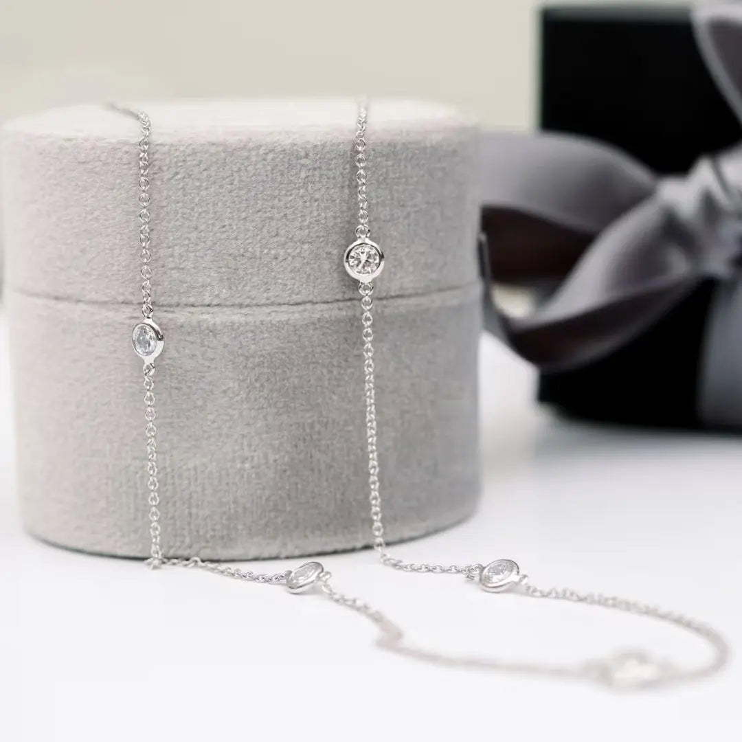 Glossiness Round Cut Diamond Necklace Jewel Carts