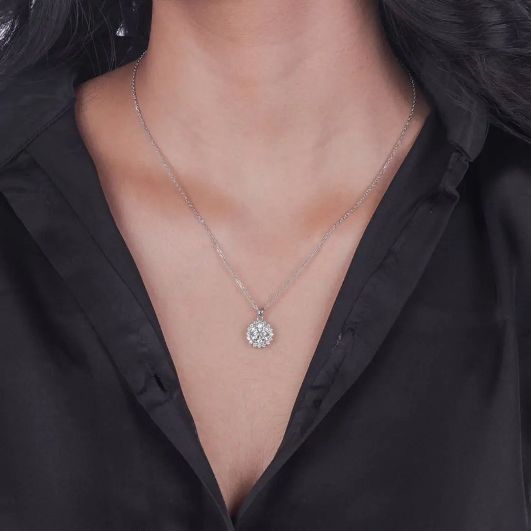 Joyful Round Cut Diamond Necklace Jewel Carts