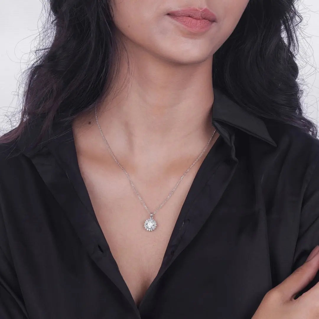Joyful Round Cut Diamond Necklace Jewel Carts