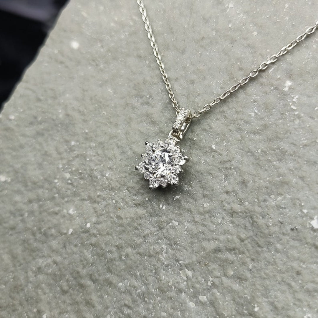 Joyous Round Cut Diamond Necklace Jewel Carts