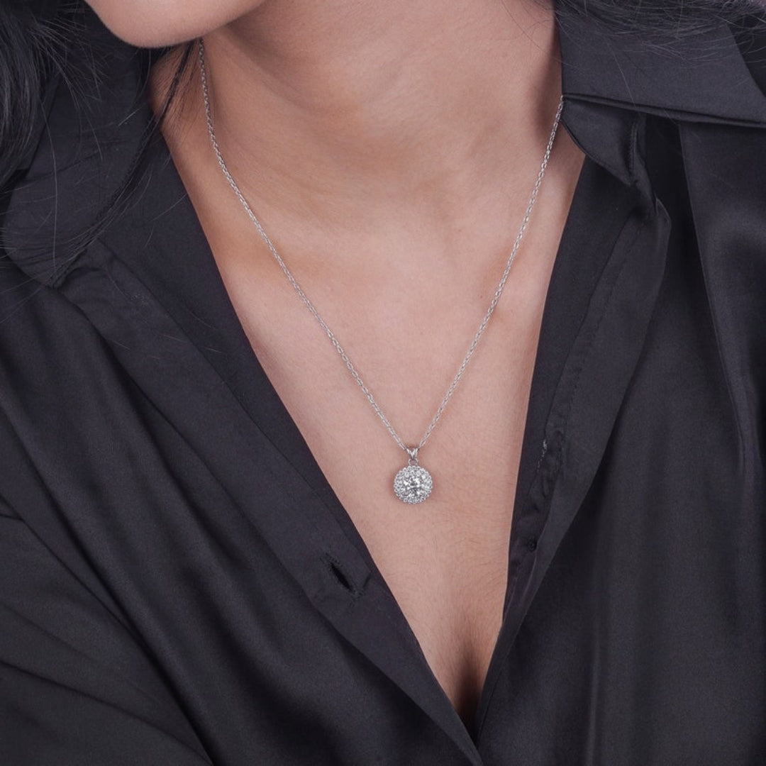 Perfect Round Cut Diamond Necklace Jewel Carts