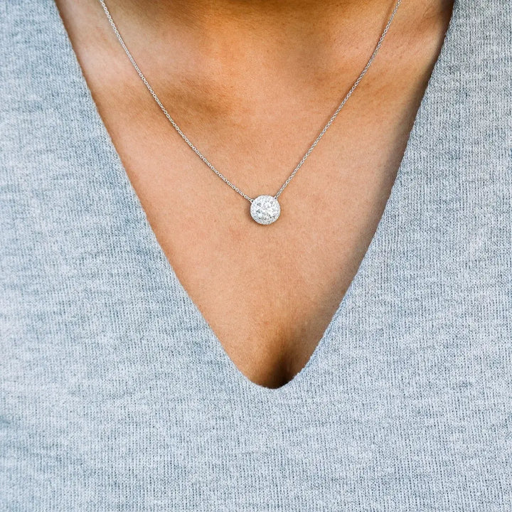 Moissanite 1.50 CT Round Cut Diamond Necklace Jewel Carts