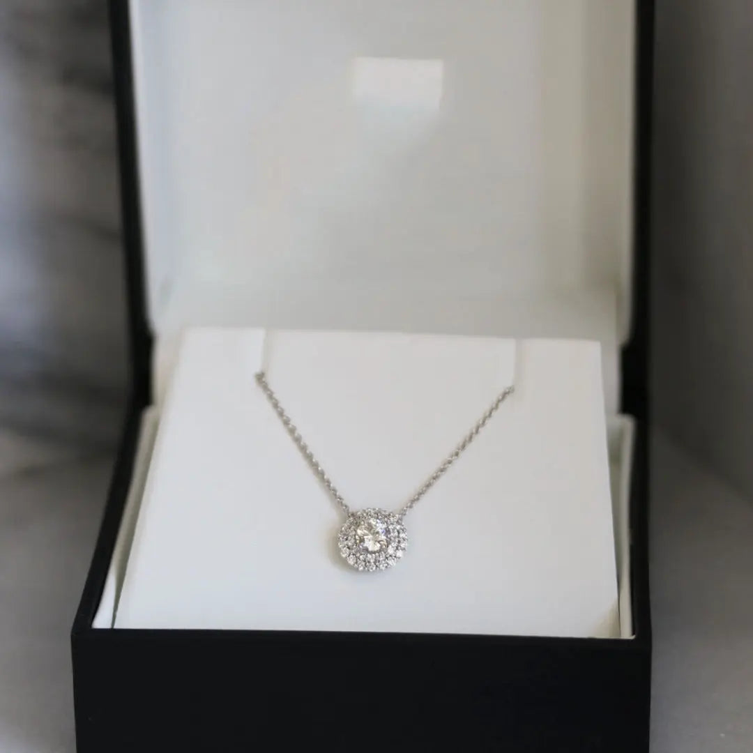 Moissanite 1.50 CT Round Cut Diamond Necklace Jewel Carts