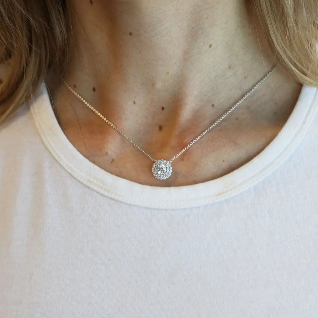 Moissanite 1.50 CT Round Cut Diamond Necklace Jewel Carts