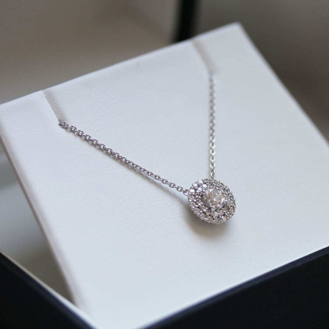 Moissanite 1.50 CT Round Cut Diamond Necklace Jewel Carts