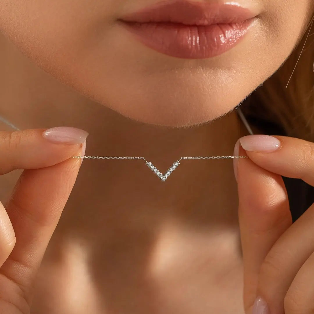 Moissanite 1.04 CT Round Cut Diamond Necklace Jewel Carts