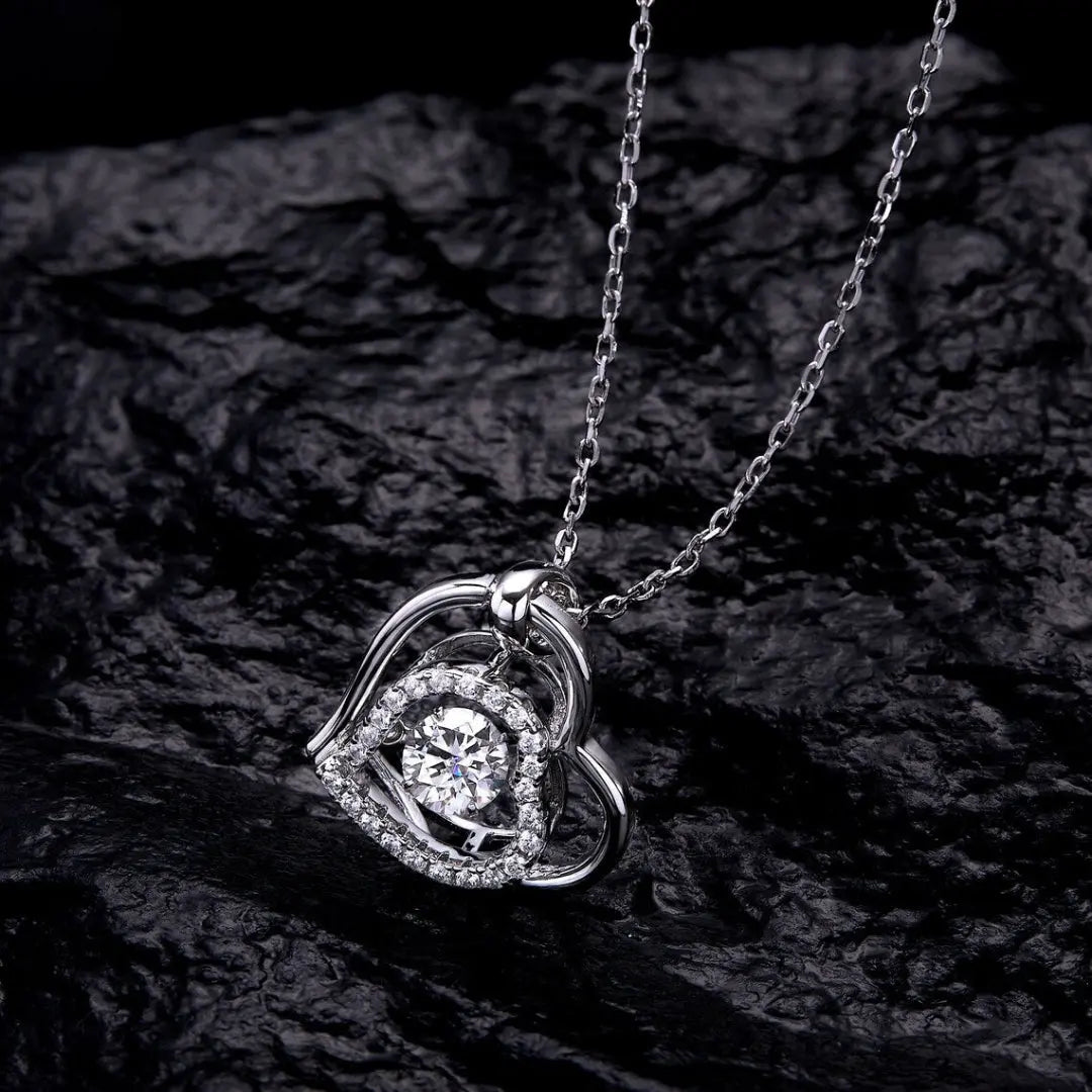 Moissanite 1.49 CT Round Cut Diamond Necklace Jewel Carts