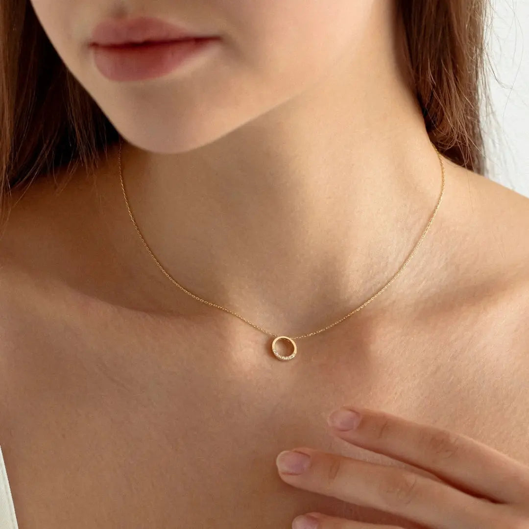Moissanite 1.02 CT Round Cut Diamond Necklace Jewel Carts