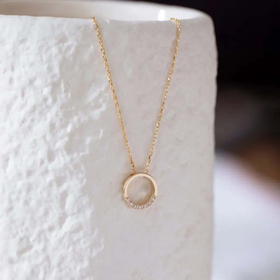 Moissanite 1.02 CT Round Cut Diamond Necklace Jewel Carts