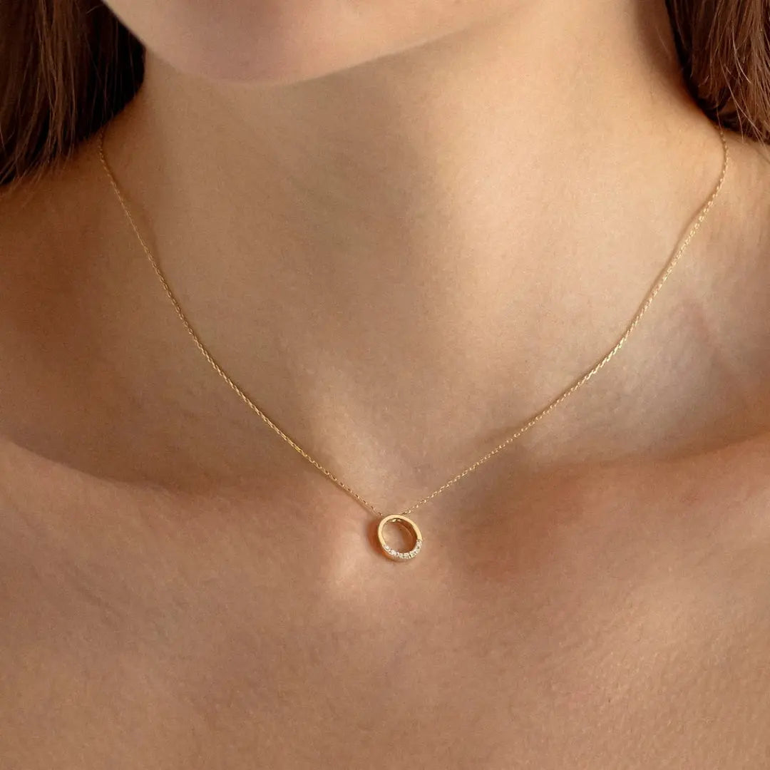 Moissanite 1.02 CT Round Cut Diamond Necklace Jewel Carts
