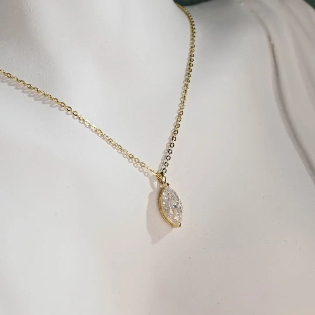 Moissanite 1.80 CT Marquise Cut Diamond Necklace Jewel Carts