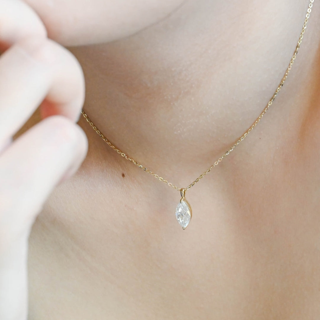 Moissanite 1.80 CT Marquise Cut Diamond Necklace Jewel Carts