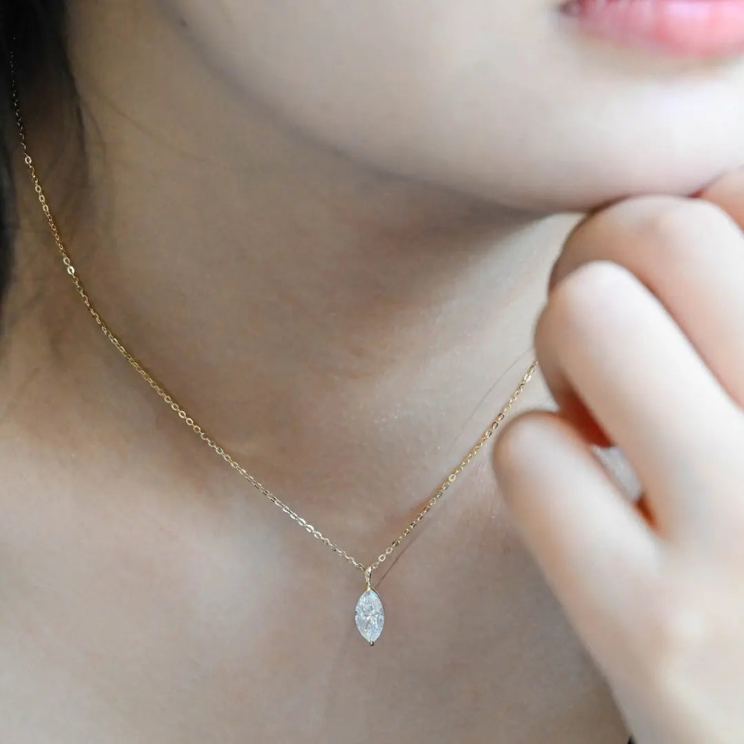 Moissanite 1.80 CT Marquise Cut Diamond Necklace Jewel Carts
