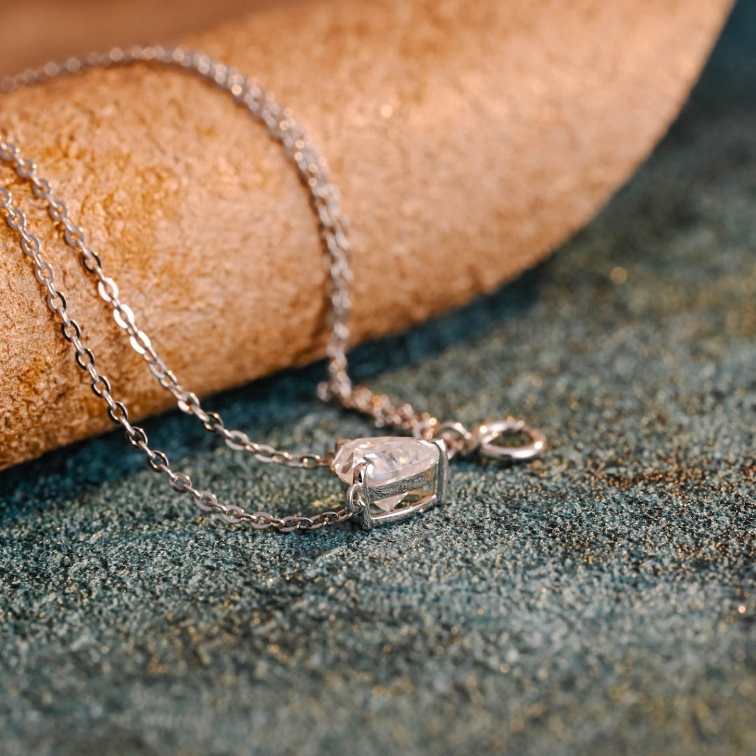 Moissanite 1.50 CT Trilliant Cut Diamond Necklace