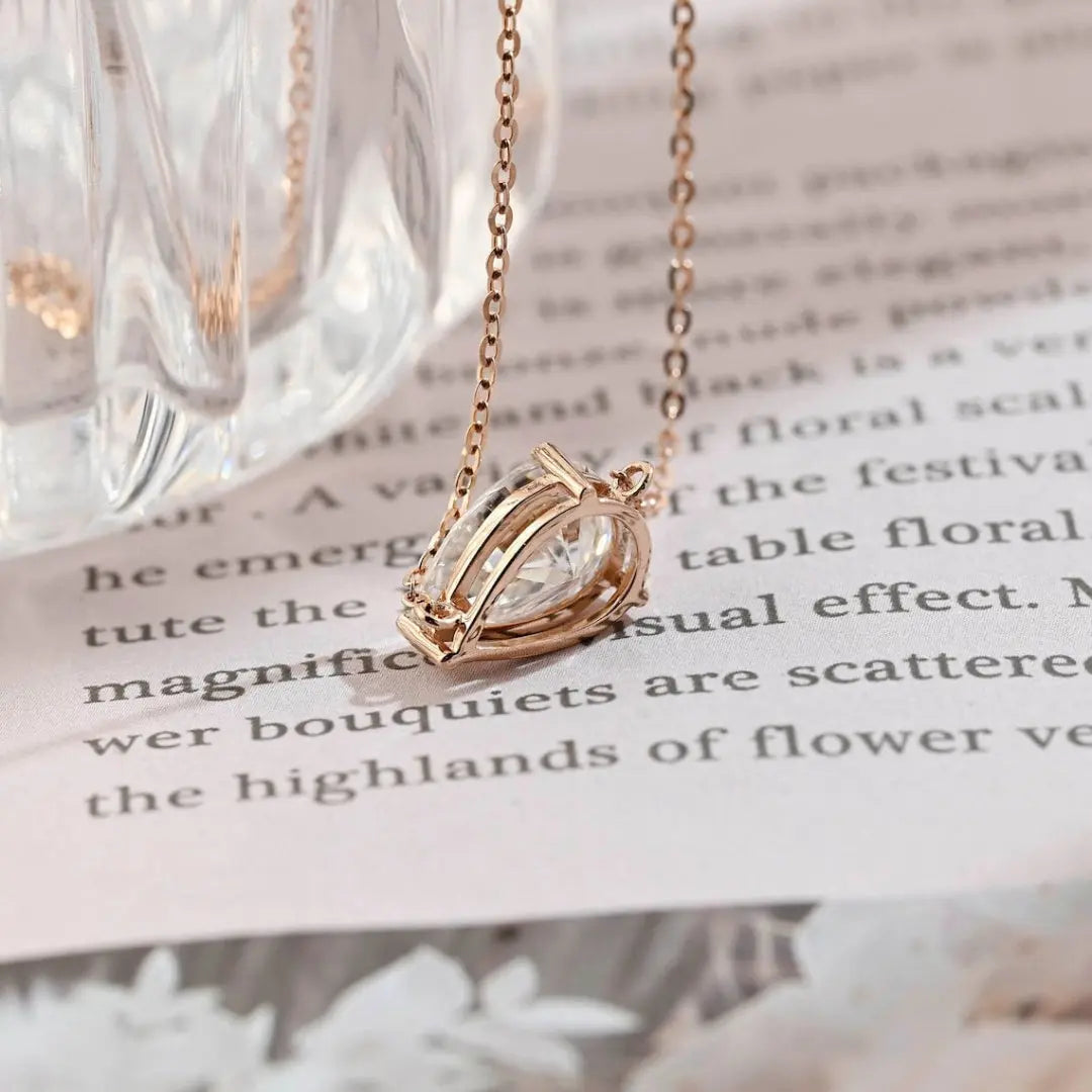 Moissanite 3.00 CT Pear Cut Diamond Necklace Jewel Carts
