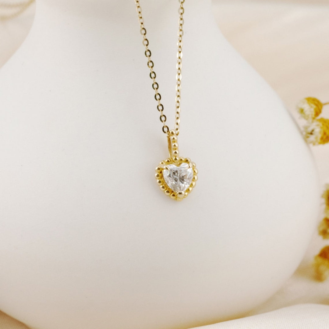 Moissanite 1.20 CT Heart Cut Diamond Necklace Jewel Carts