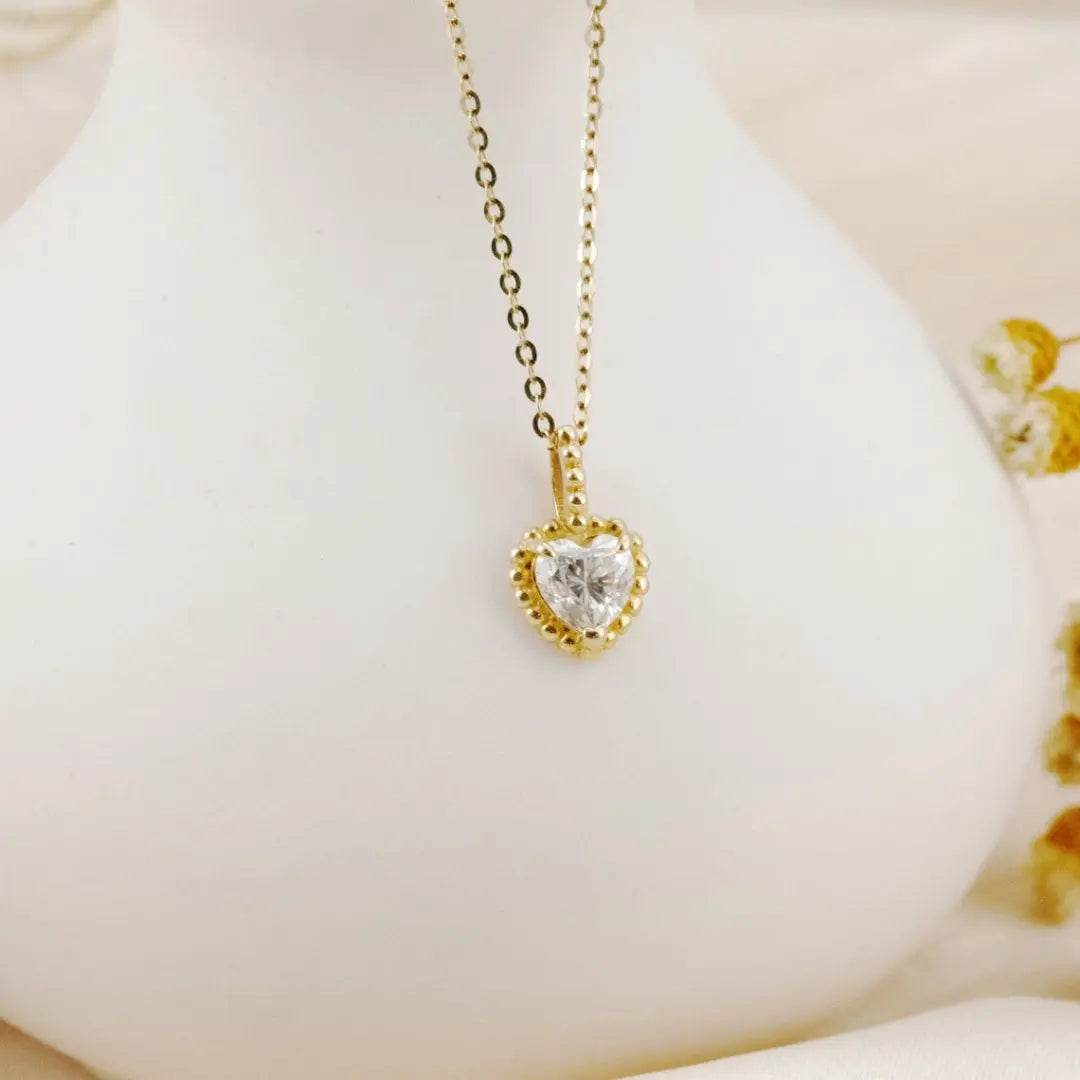 Moissanite 1.20 CT Heart Cut Diamond Necklace Jewel Carts