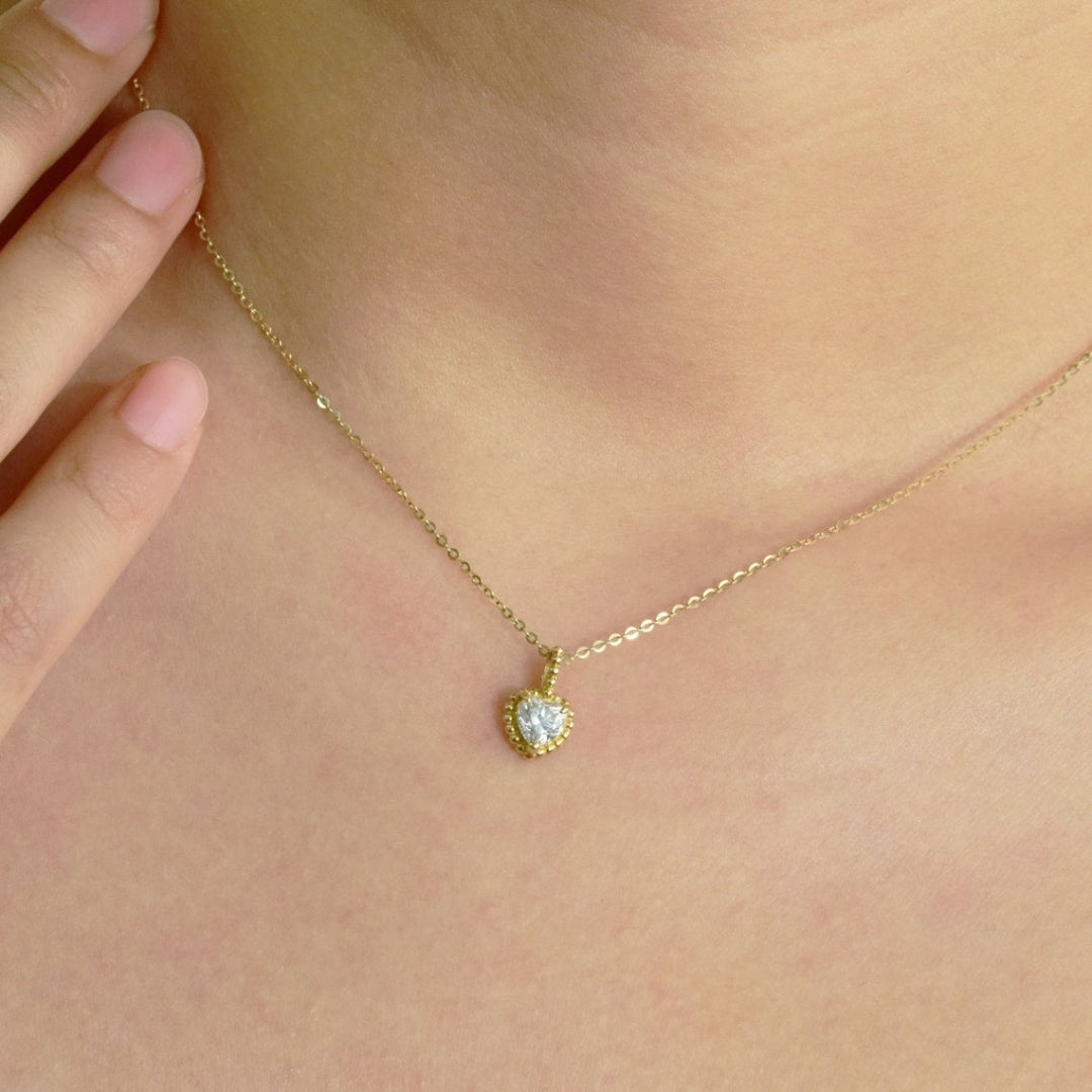 Moissanite 1.20 CT Heart Cut Diamond Necklace Jewel Carts